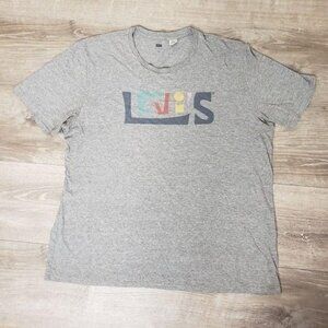 Levis XXL womens Gray Levis colorfull letter Graphic T-Shirt Cotton Blend